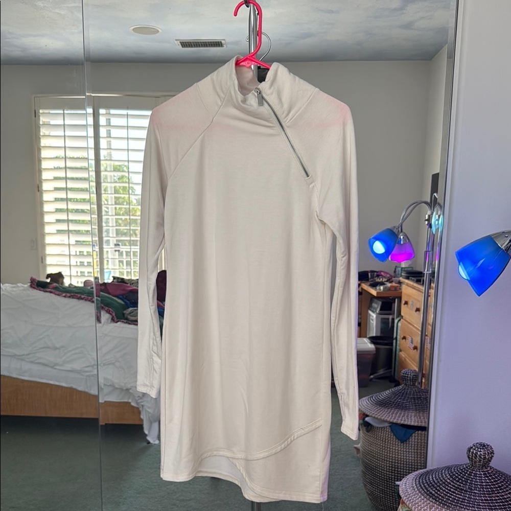 Jockey Off-White Zip-Up Sweater Dress